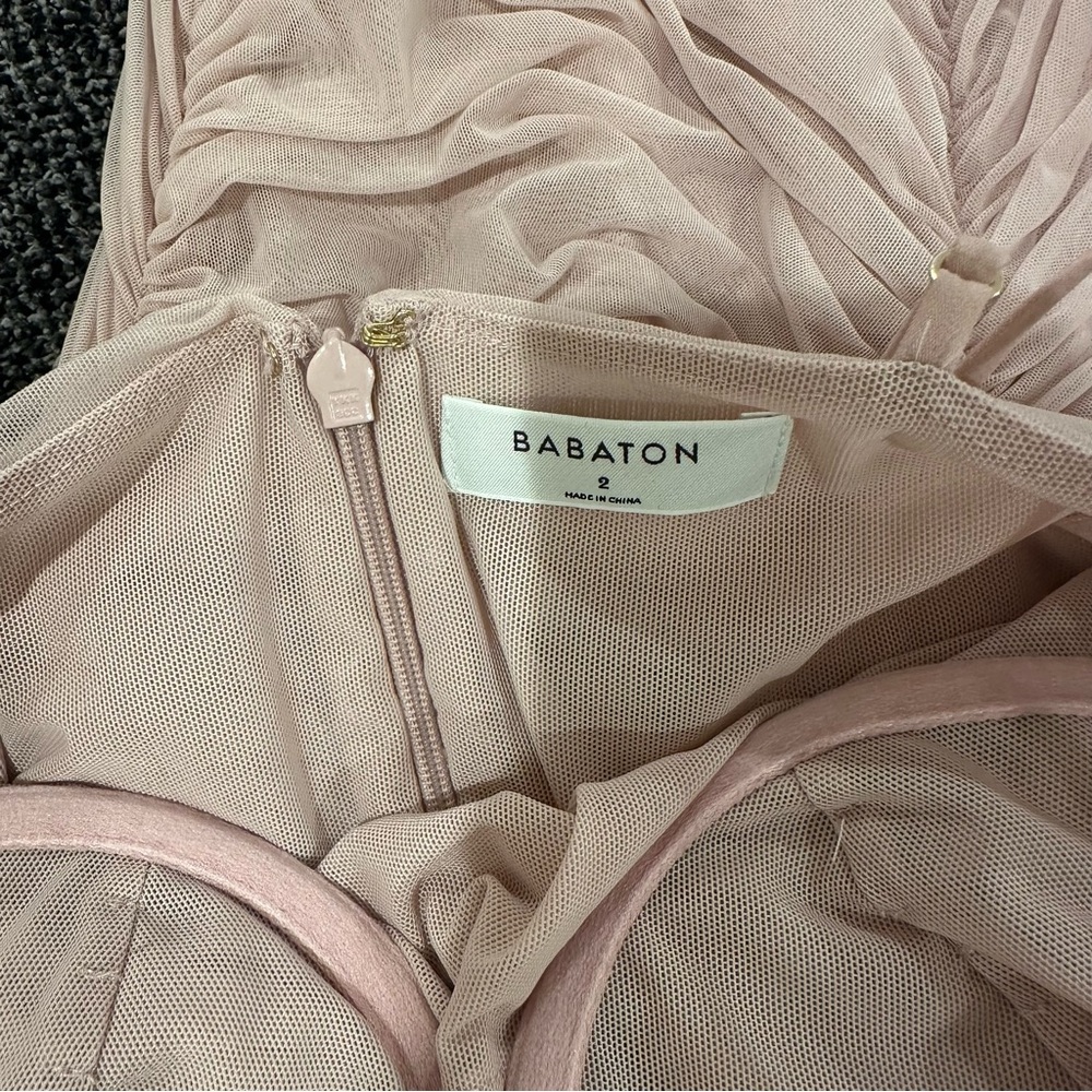 Babaton Ruched Mesh Luxor Pink Dress - Picture 6 of 7